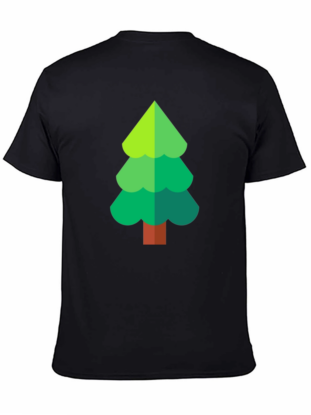 Green Tree Graphic Black T-Shirt