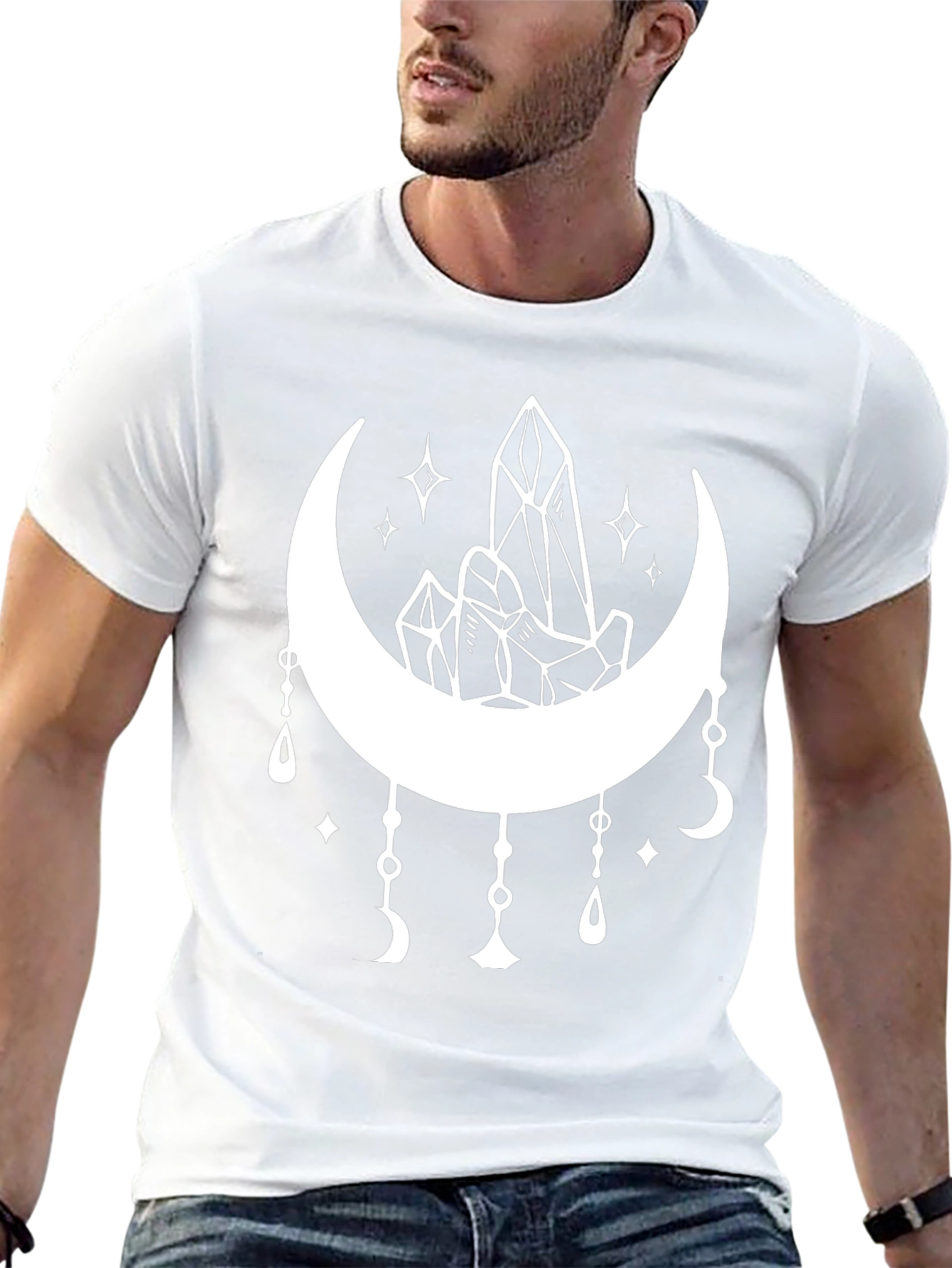 Crystals and Moon Graphic T-Shirt