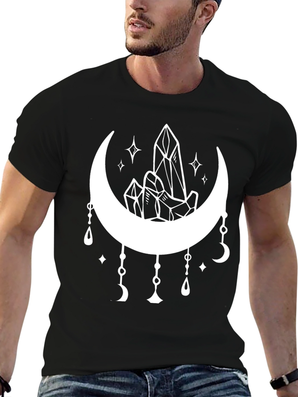 Crystals and Moon Graphic T-Shirt