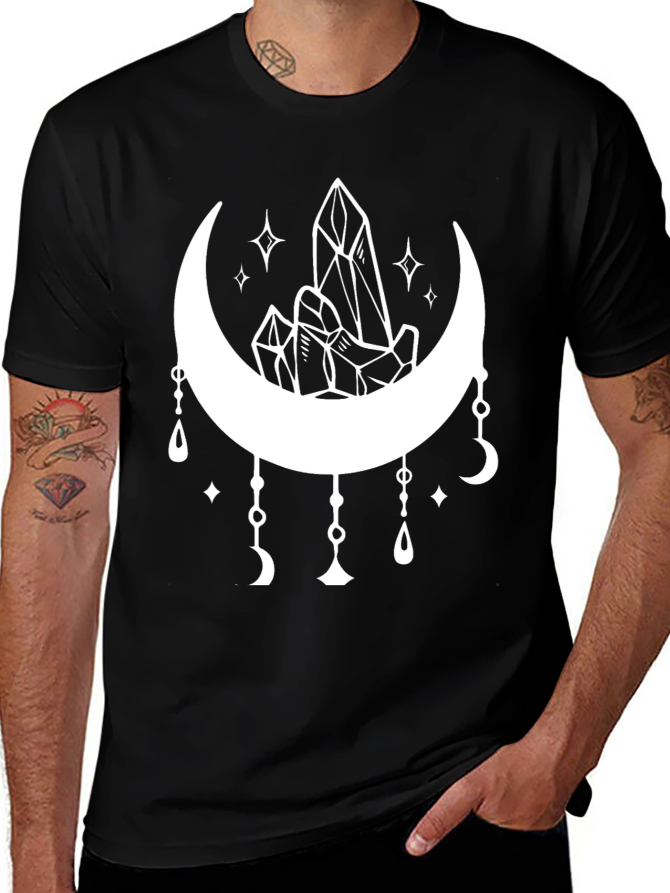 Crystals and Moon Graphic T-Shirt