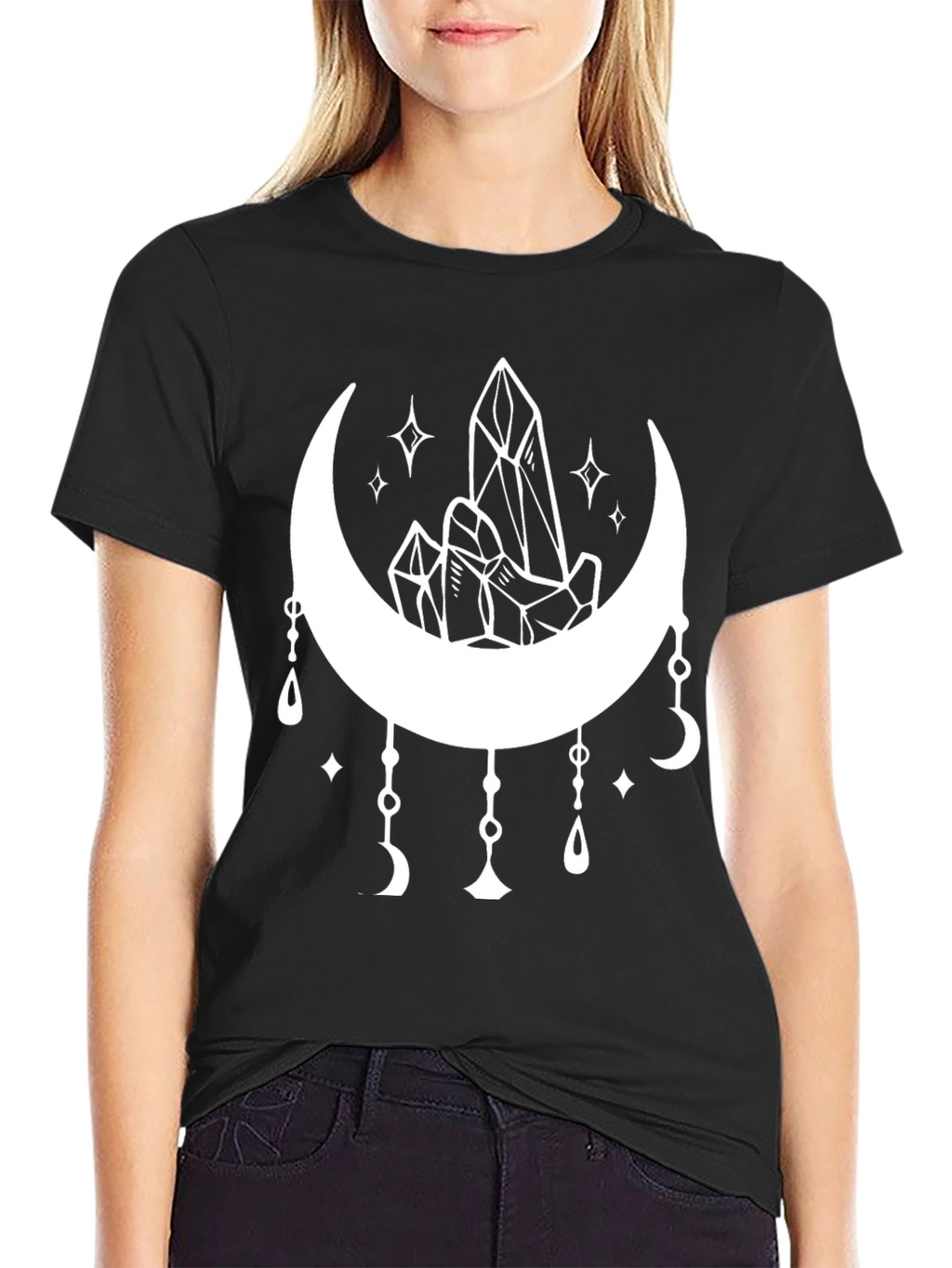 Crystals and Moon Graphic T-Shirt