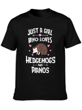 Just A Girl Who Loves Hedgehogs and Pianos T-Shirt
