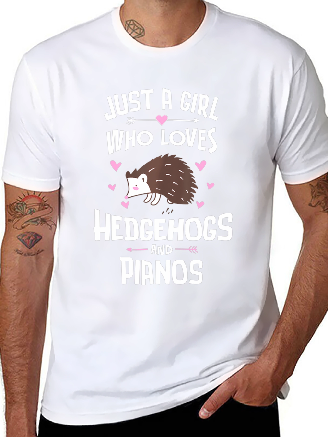 Just A Girl Who Loves Hedgehogs and Pianos T-Shirt