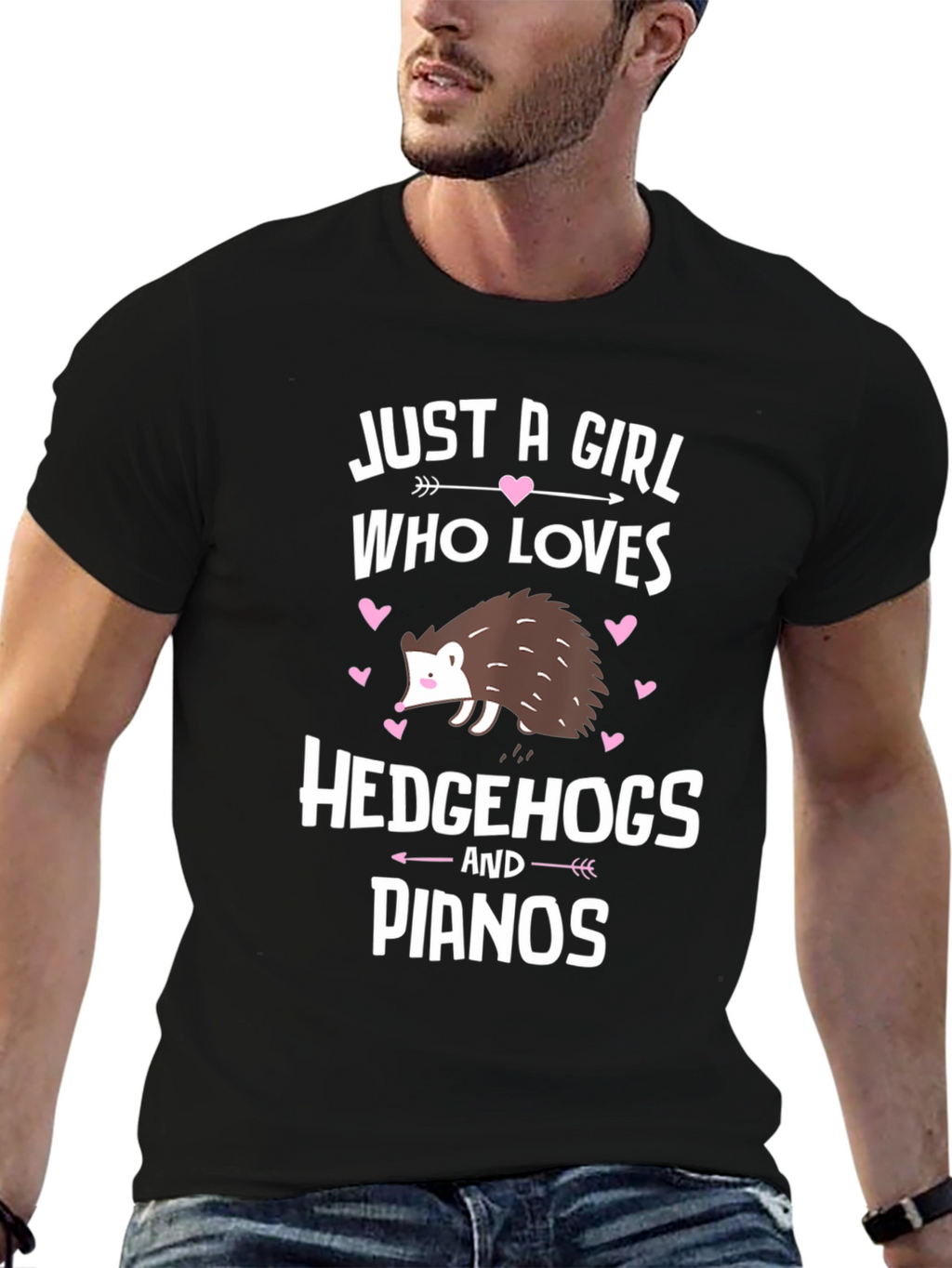 Just A Girl Who Loves Hedgehogs and Pianos T-Shirt