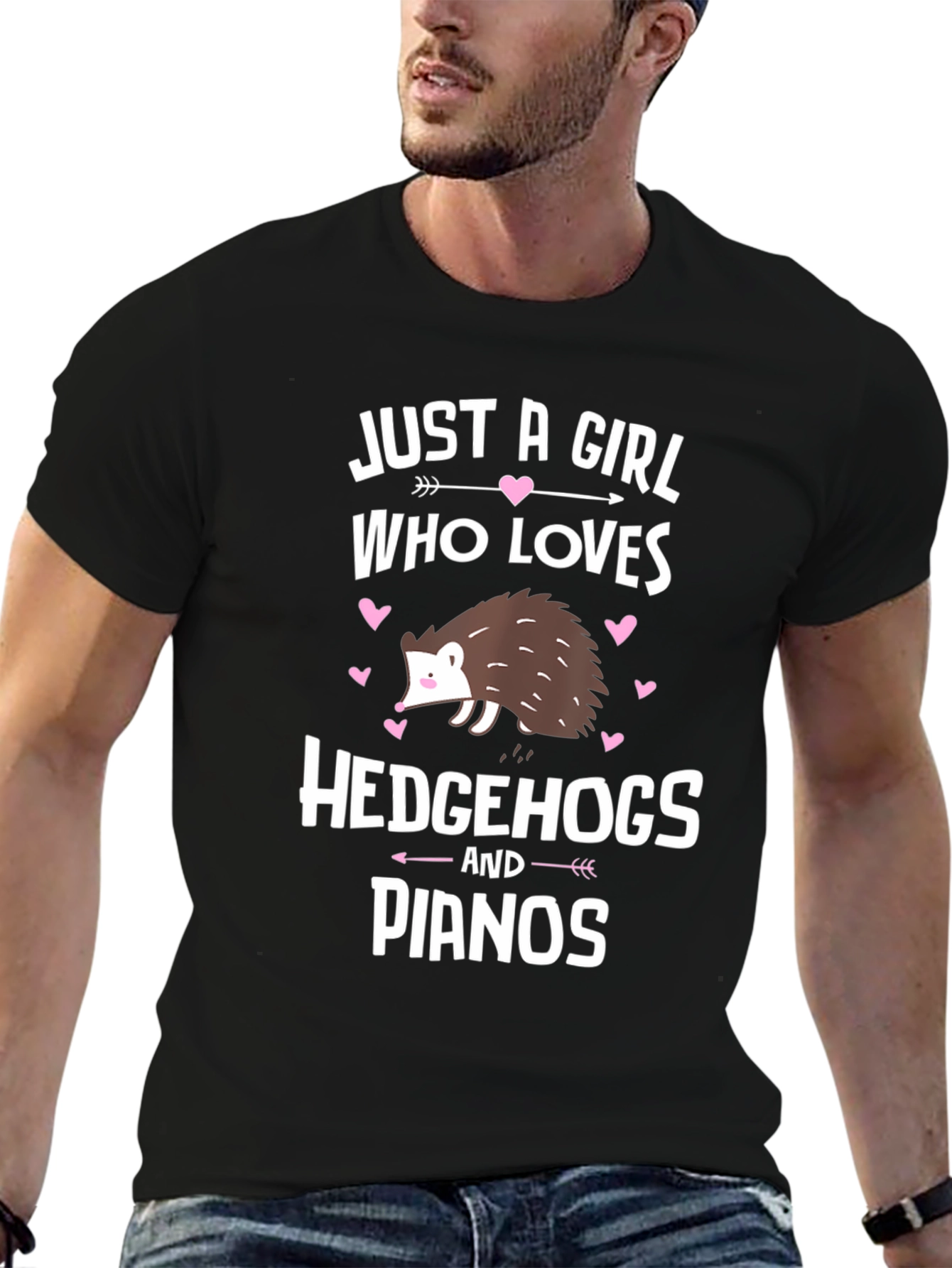 Just A Girl Who Loves Hedgehogs and Pianos T-Shirt