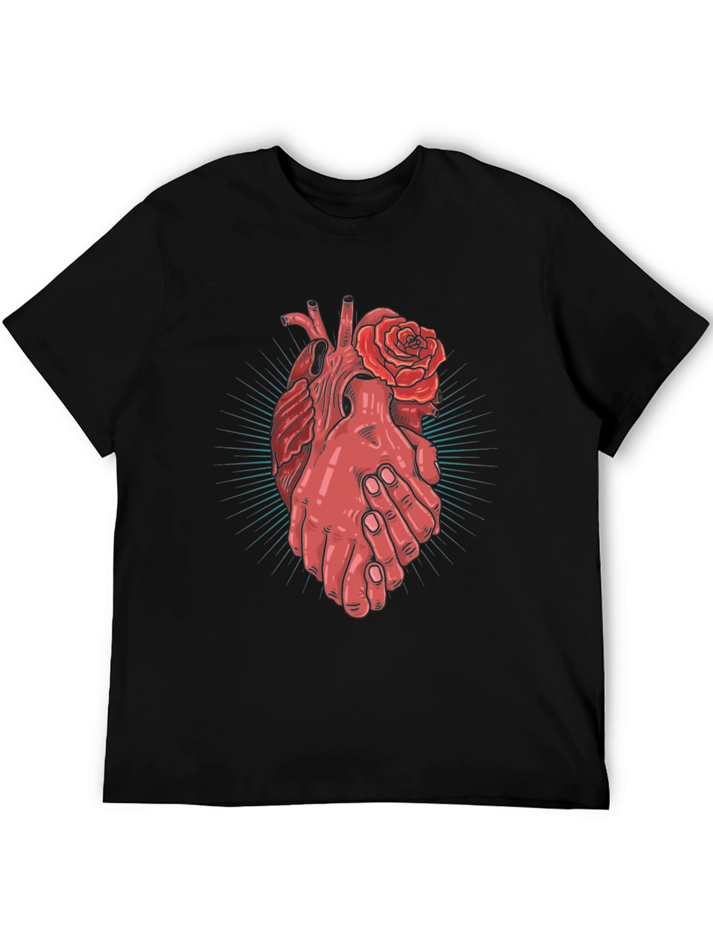 Heart and Hands Graphic Tee - Stylish Cotton Blend