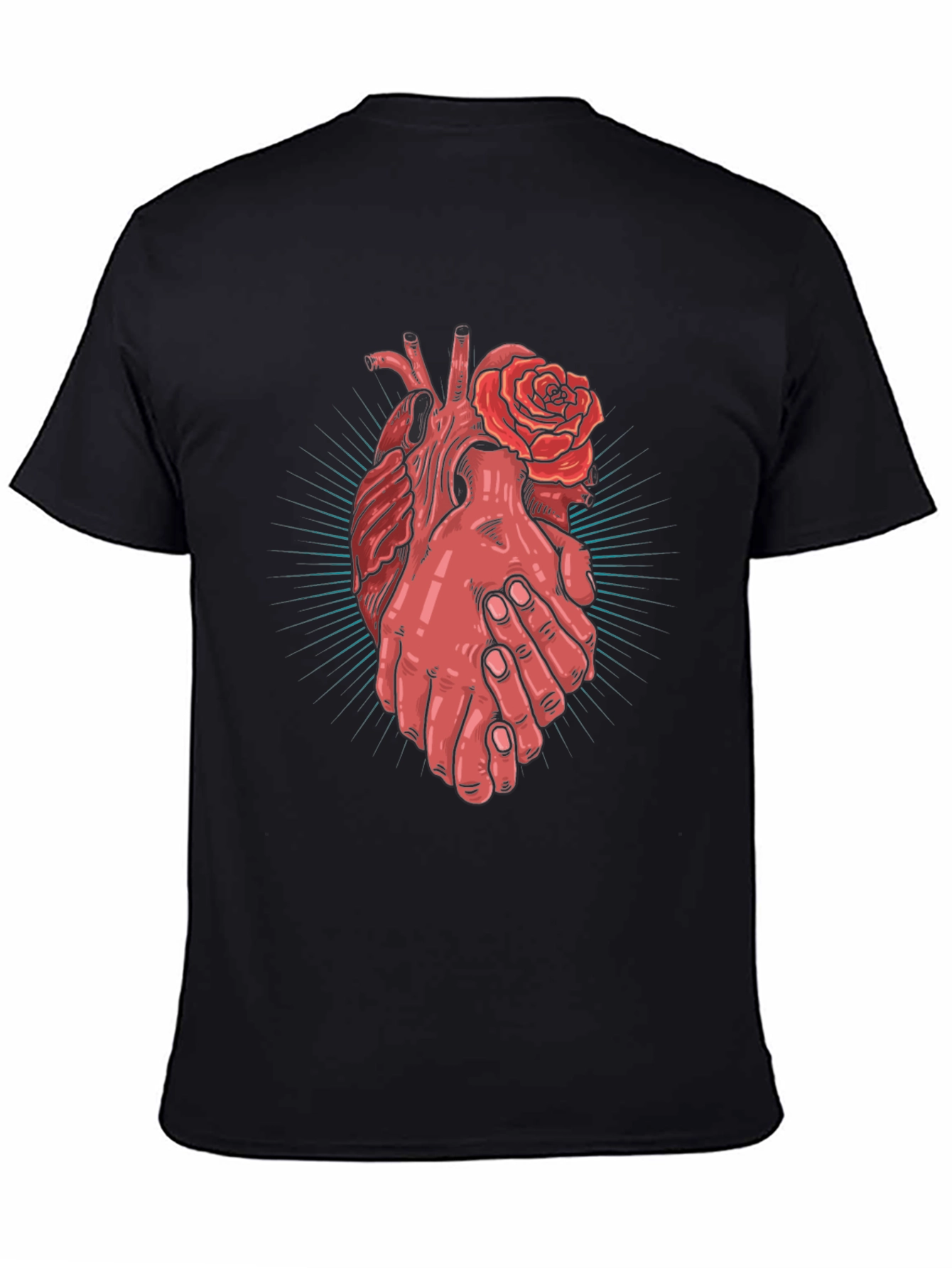 Heart and Hands Graphic Tee - Stylish Cotton Blend