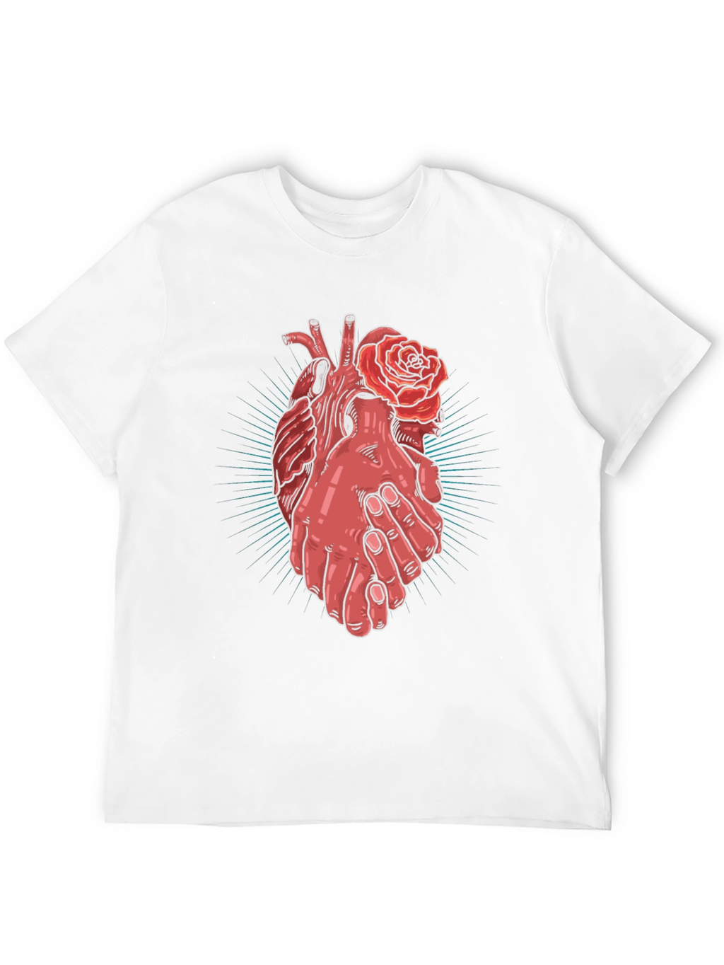 Heart and Hands Graphic Tee - Stylish Cotton Blend