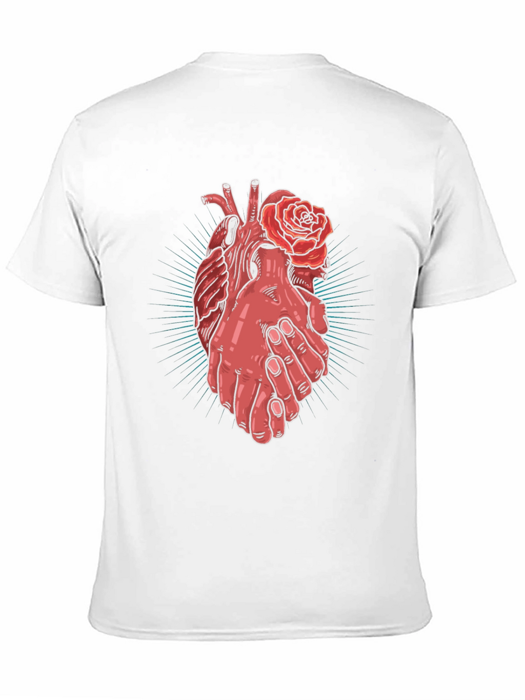 Heart and Hands Graphic Tee - Stylish Cotton Blend