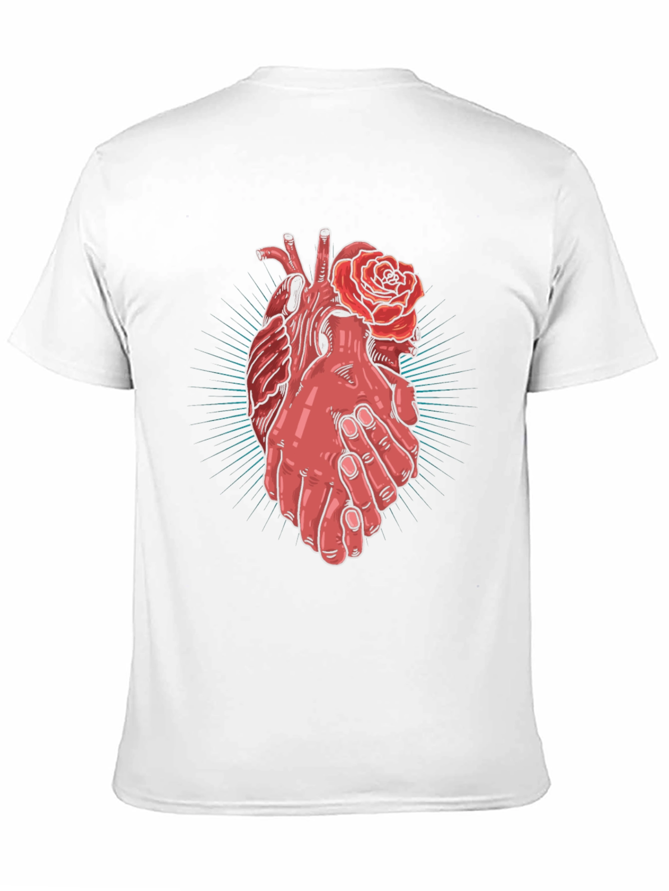 Heart and Hands Graphic Tee - Stylish Cotton Blend