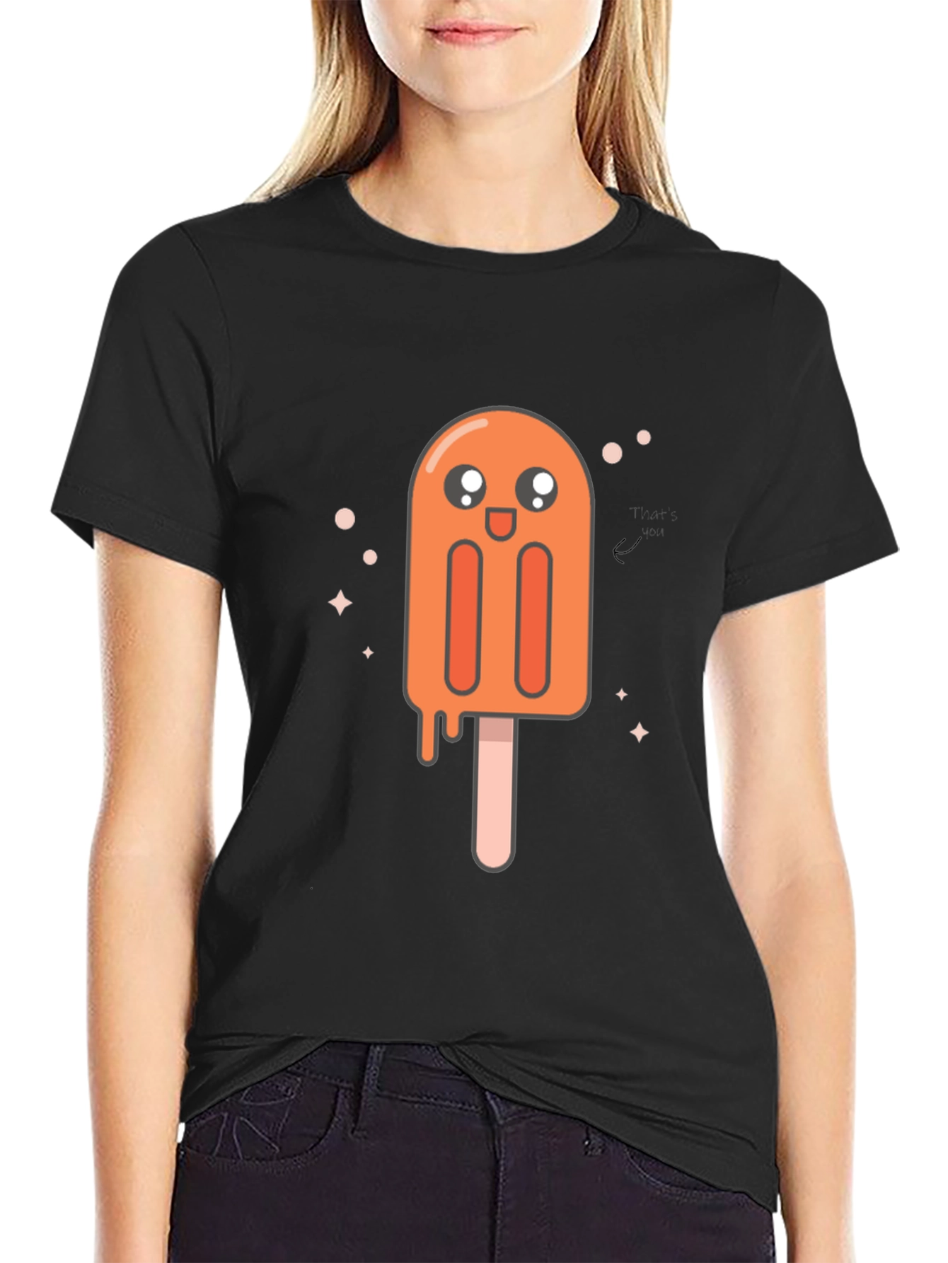 Cute Popsicle Graphic Tee - Black Unisex T-Shirt