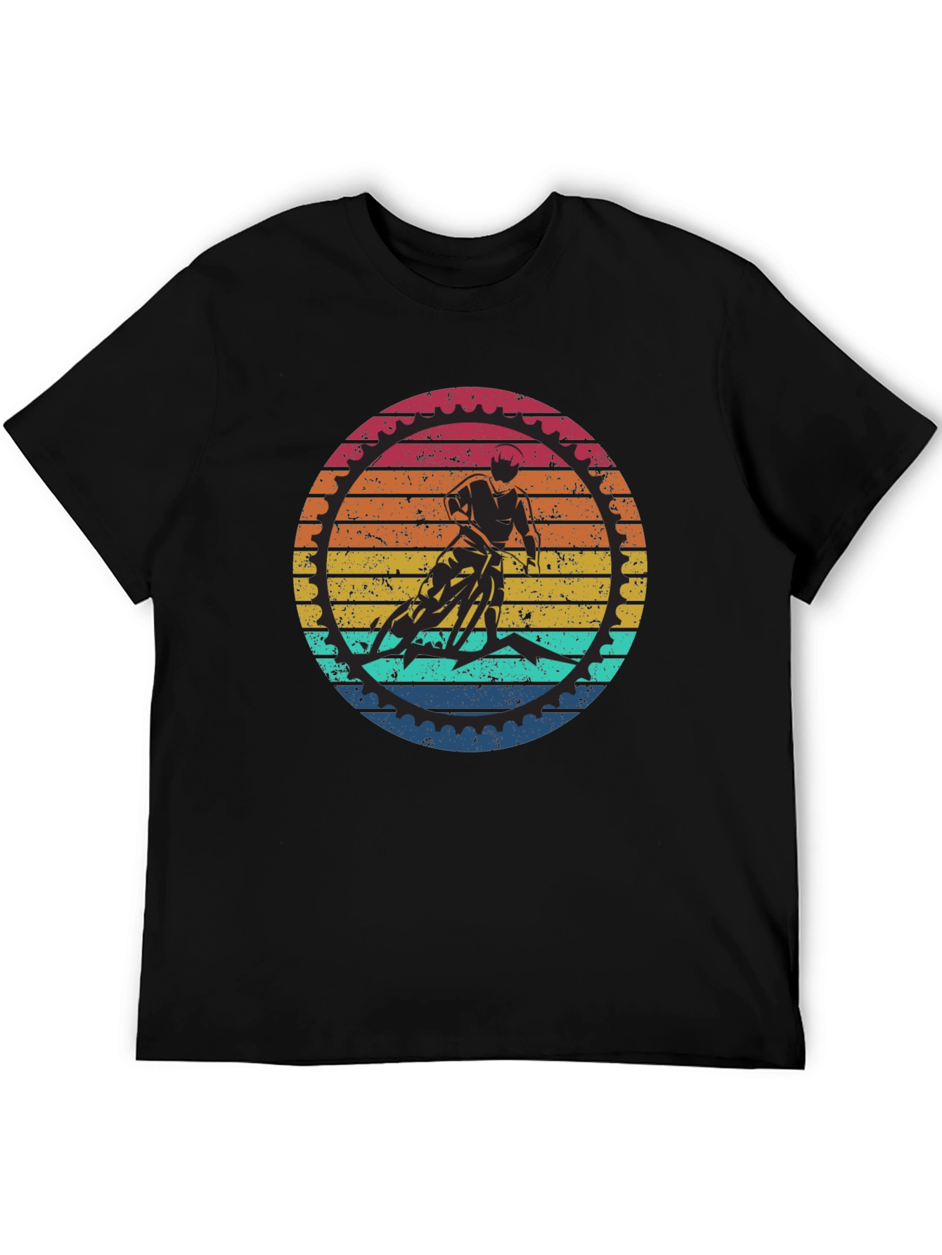 Retro Cycling Graphic T-Shirt - Black