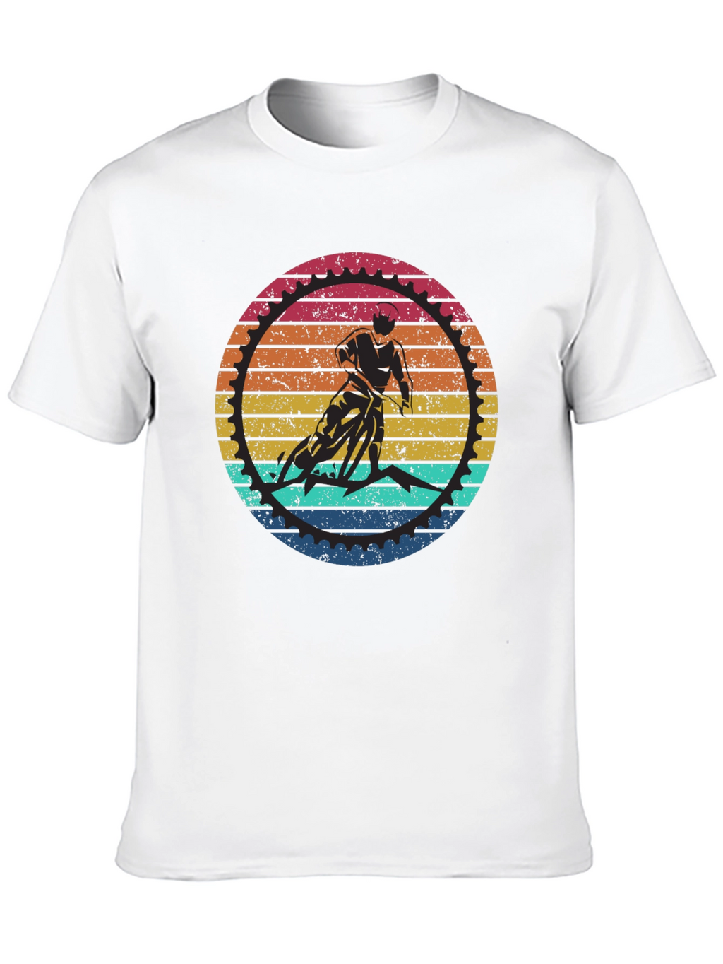Retro Cycling Graphic T-Shirt - Black