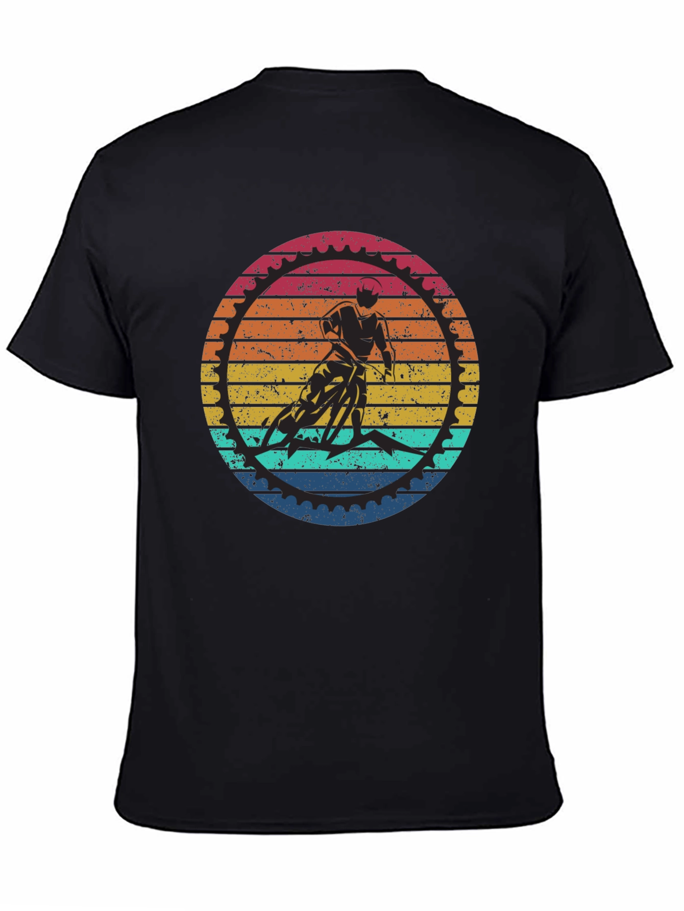 Retro Cycling Graphic T-Shirt - Black