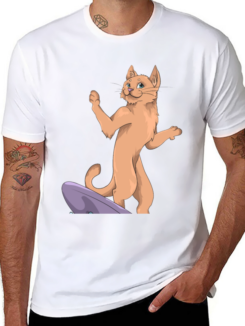 Cat Skateboard T-Shirt - Cool Cartoon Tee