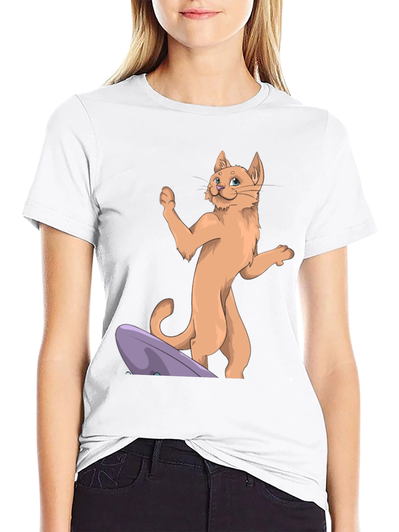 Cat Skateboard T-Shirt - Cool Cartoon Tee