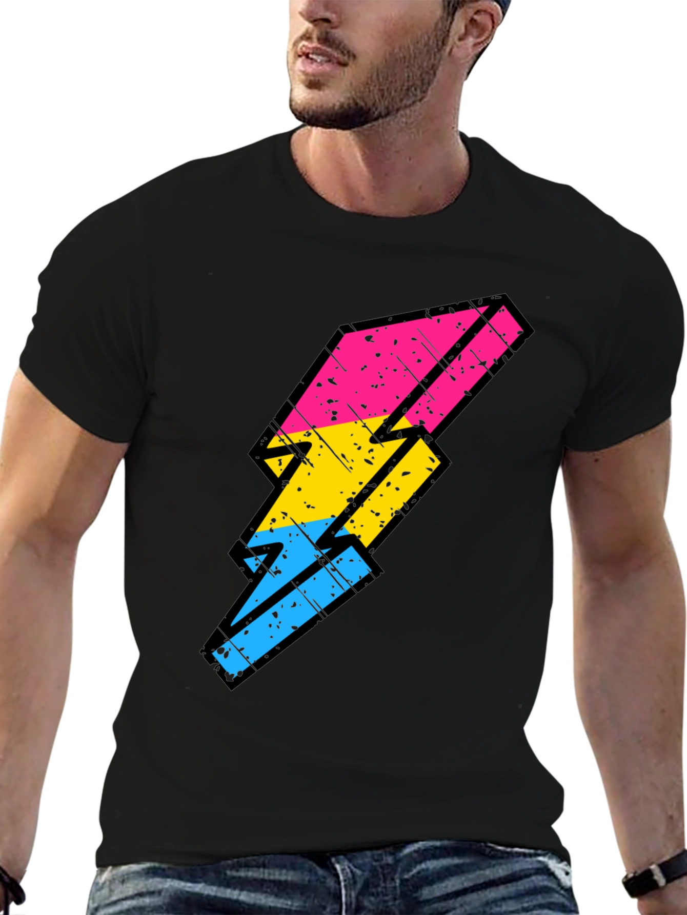 Pansexual Pride Lightning Bolt T-Shirt
