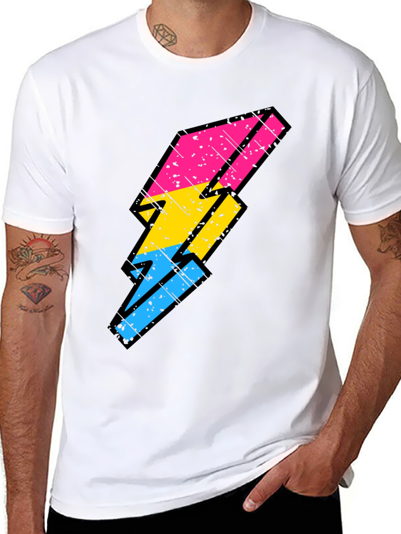 Pansexual Pride Lightning Bolt T-Shirt