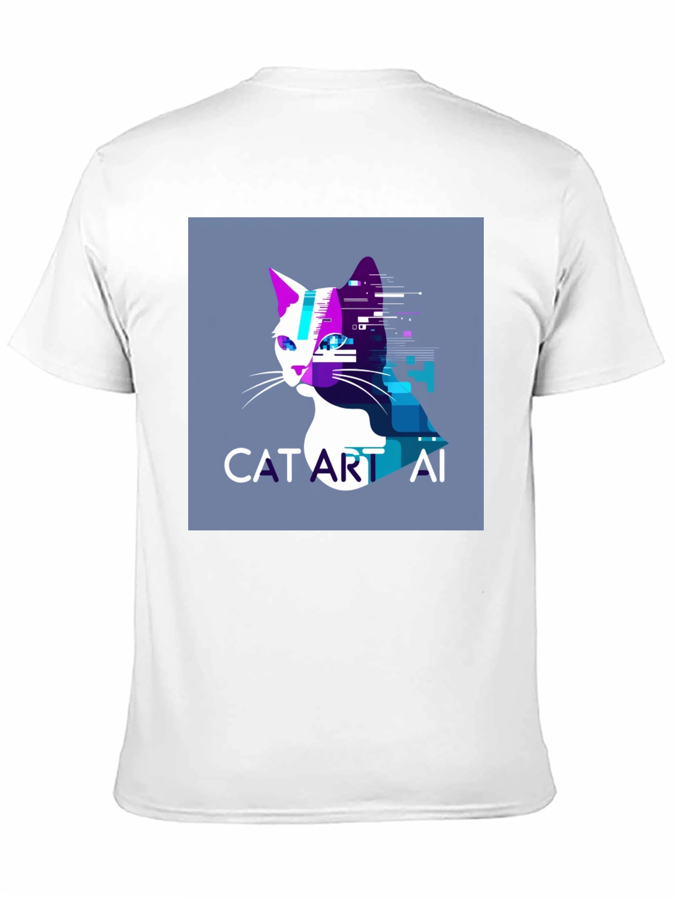 Cat Art AI Graphic Black T-Shirt