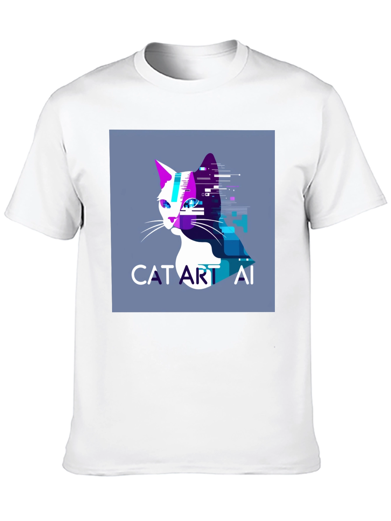 Cat Art AI Graphic Black T-Shirt