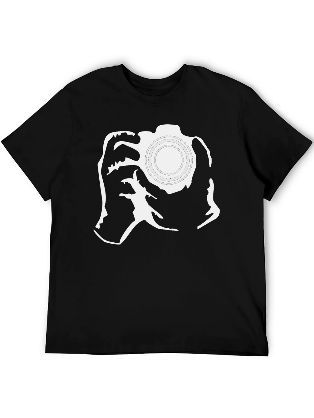 Camera Graphic Black Tee - Photographer Gift