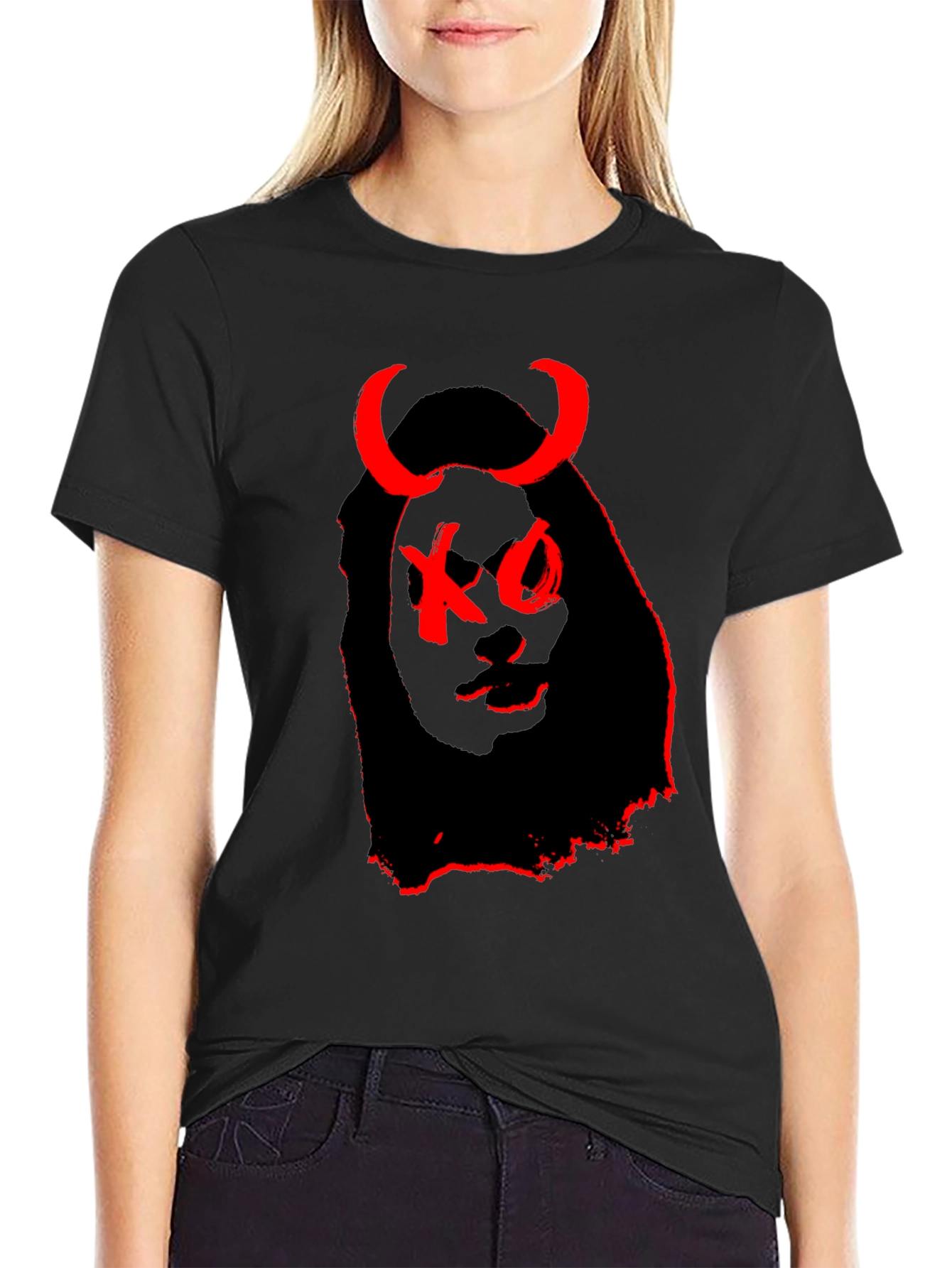 XO Devil Graphic T-Shirt - Black