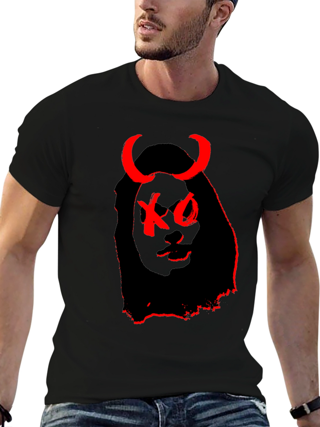 XO Devil Graphic T-Shirt - Black