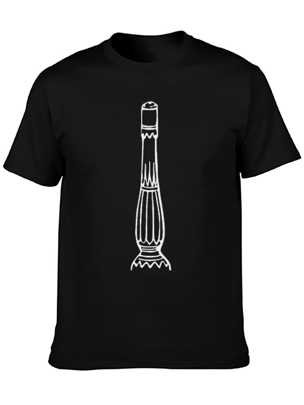 Mens Black T-Shirt with White Beater Design