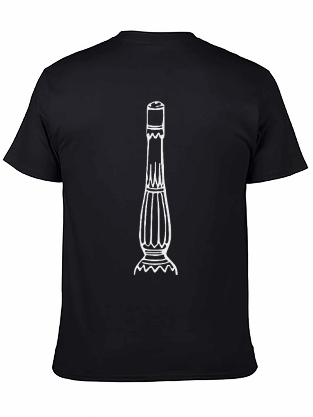Mens Black T-Shirt with White Beater Design