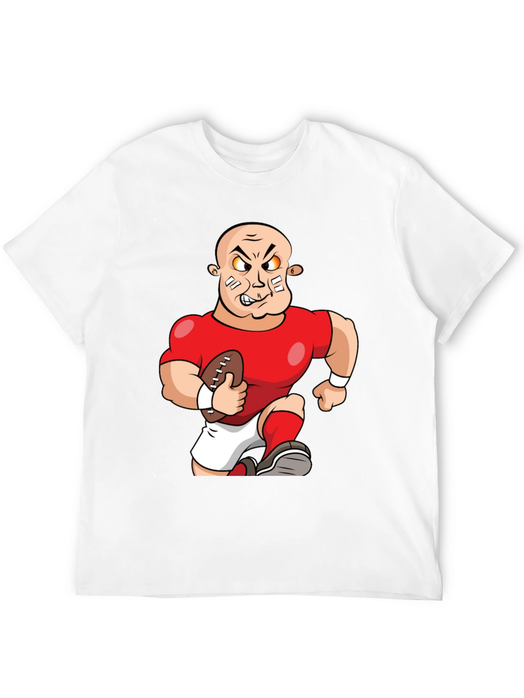 Cartoon Football Player Black T-Shirt
