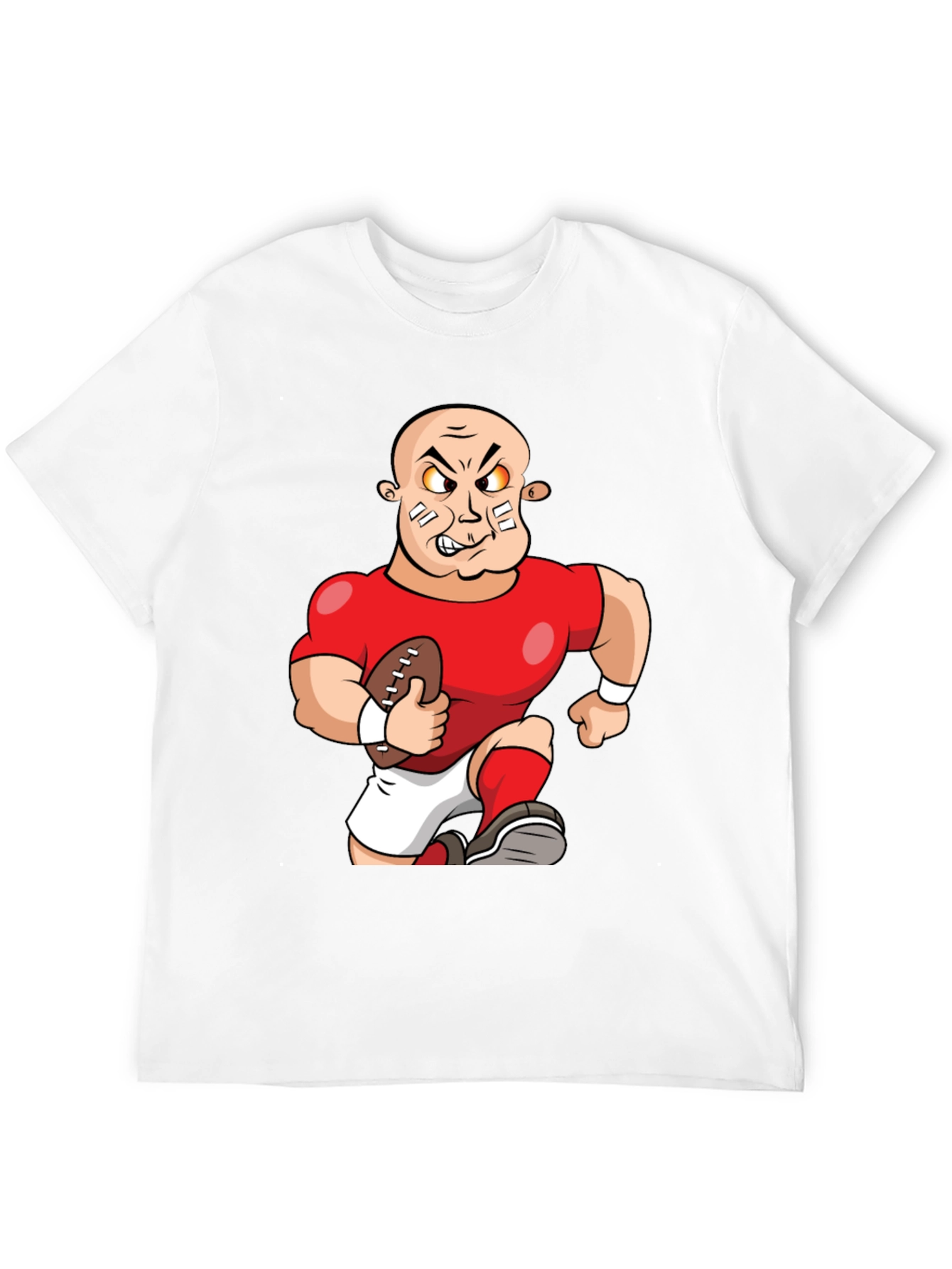 Cartoon Football Player Black T-Shirt