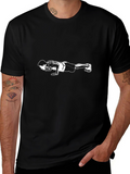 Black Graphic Tee - Push-Up Design