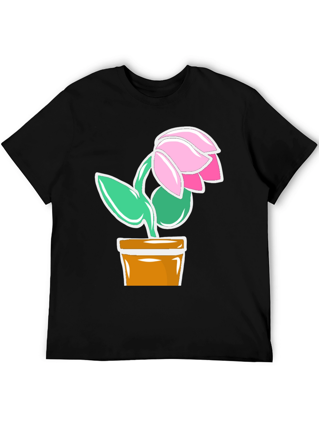 Floral Potted Plant Graphic T-Shirt