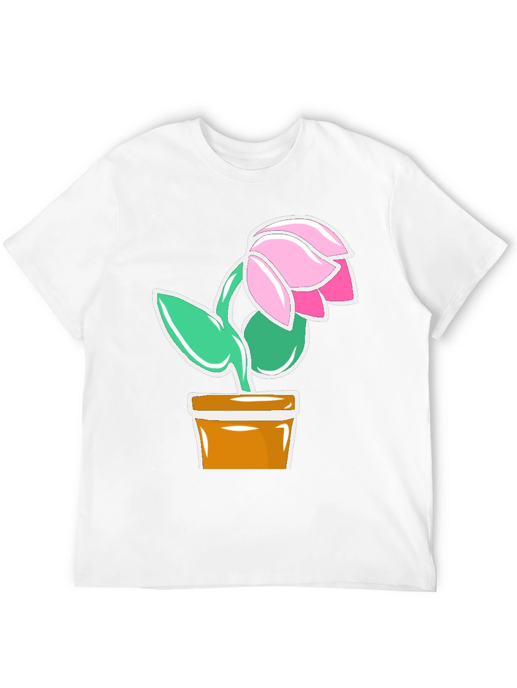 Floral Potted Plant Graphic T-Shirt