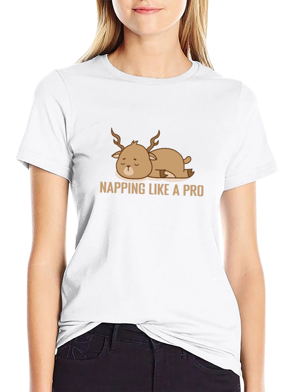 Napping Deer Graphic Tee - Comfy & Casual