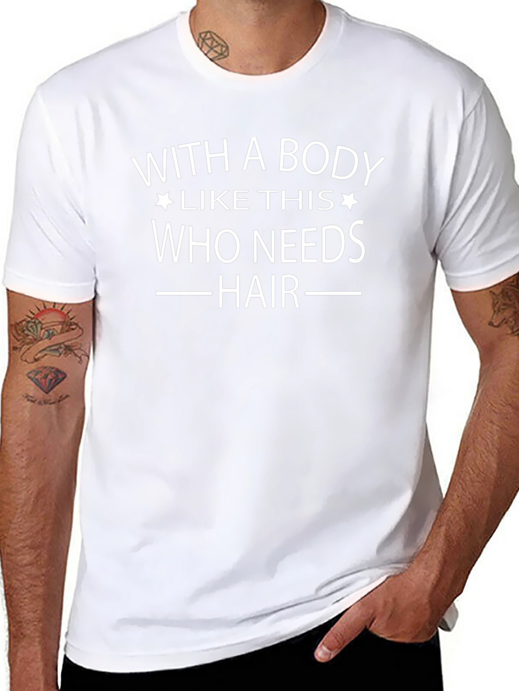 Funny Bald Mans T-Shirt: With A Body Like This