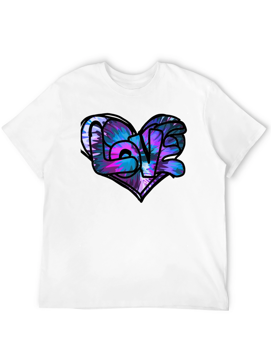 Love Heart Graphic Black T-Shirt