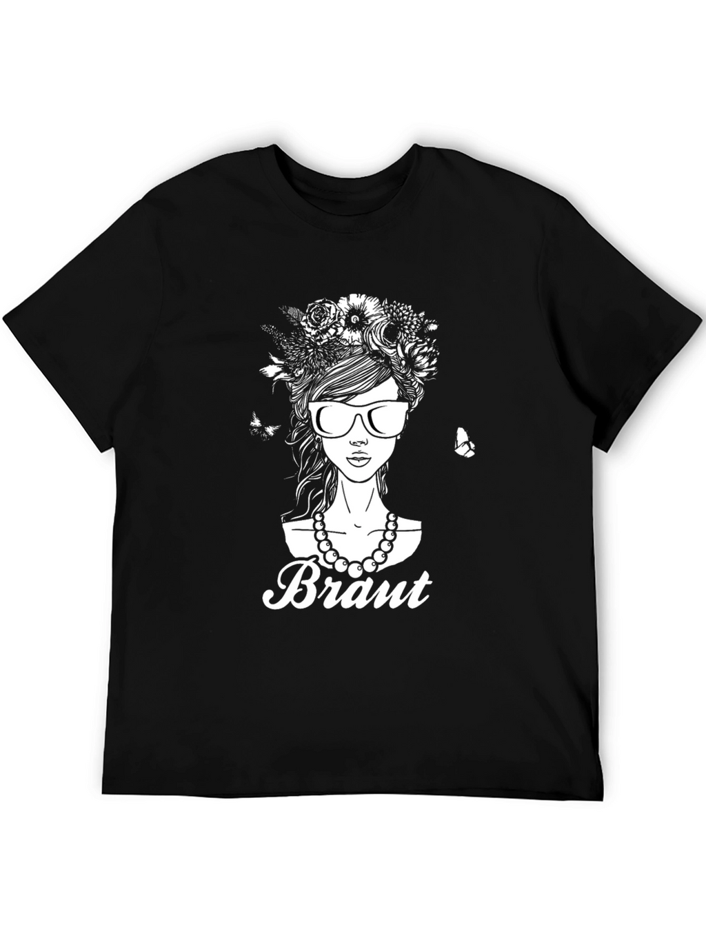 Bride T-Shirt - Floral Headdress & Sunglasses