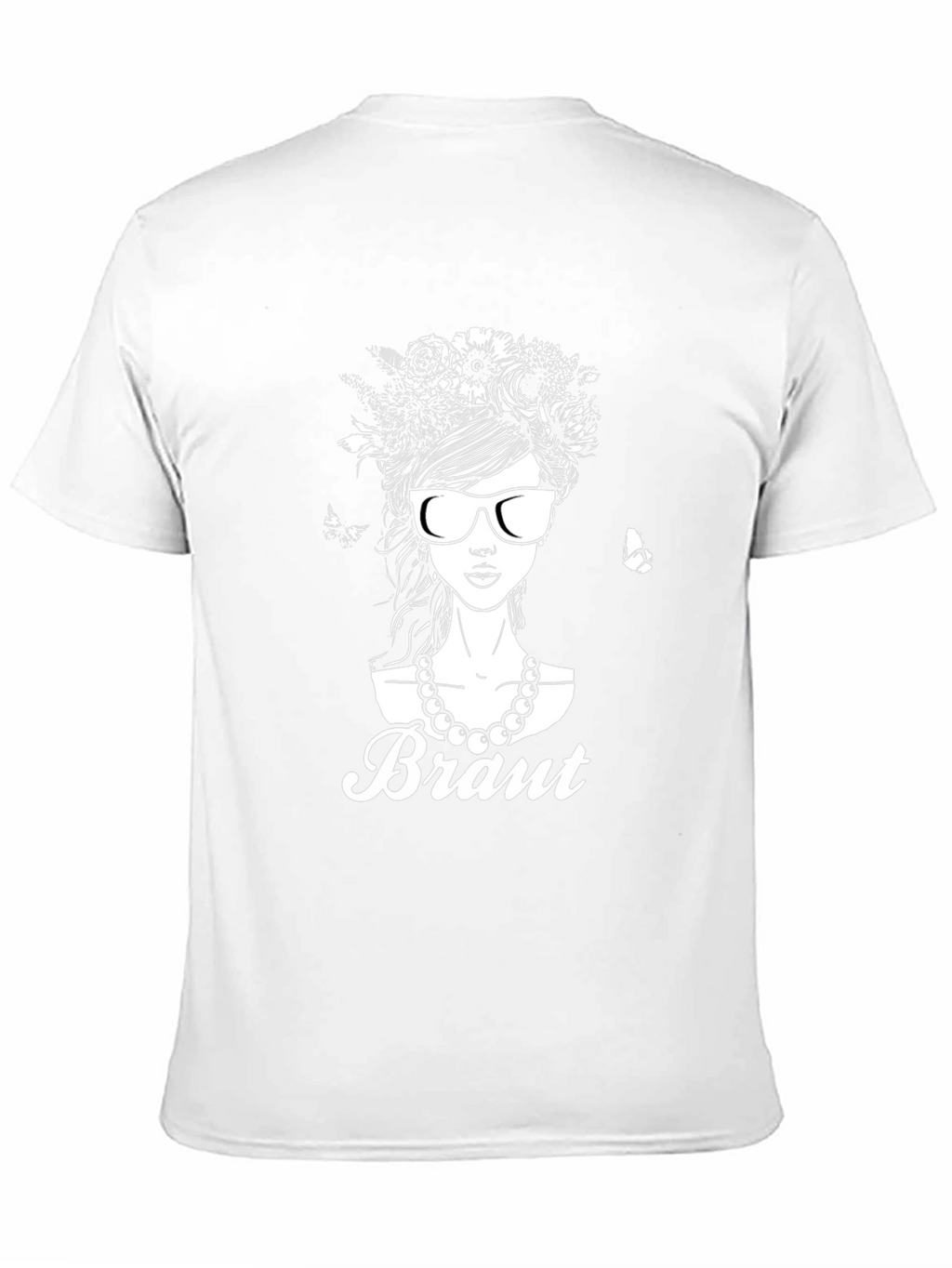Bride T-Shirt - Floral Headdress & Sunglasses