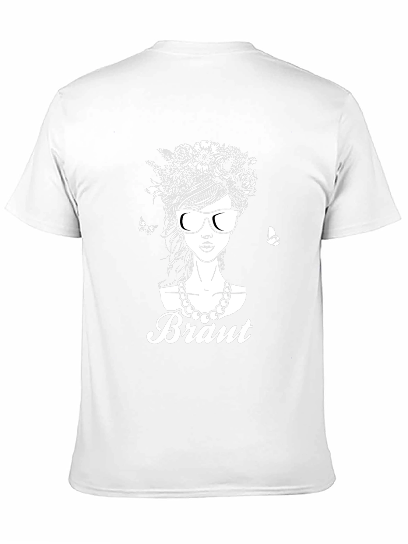 Bride T-Shirt - Floral Headdress & Sunglasses