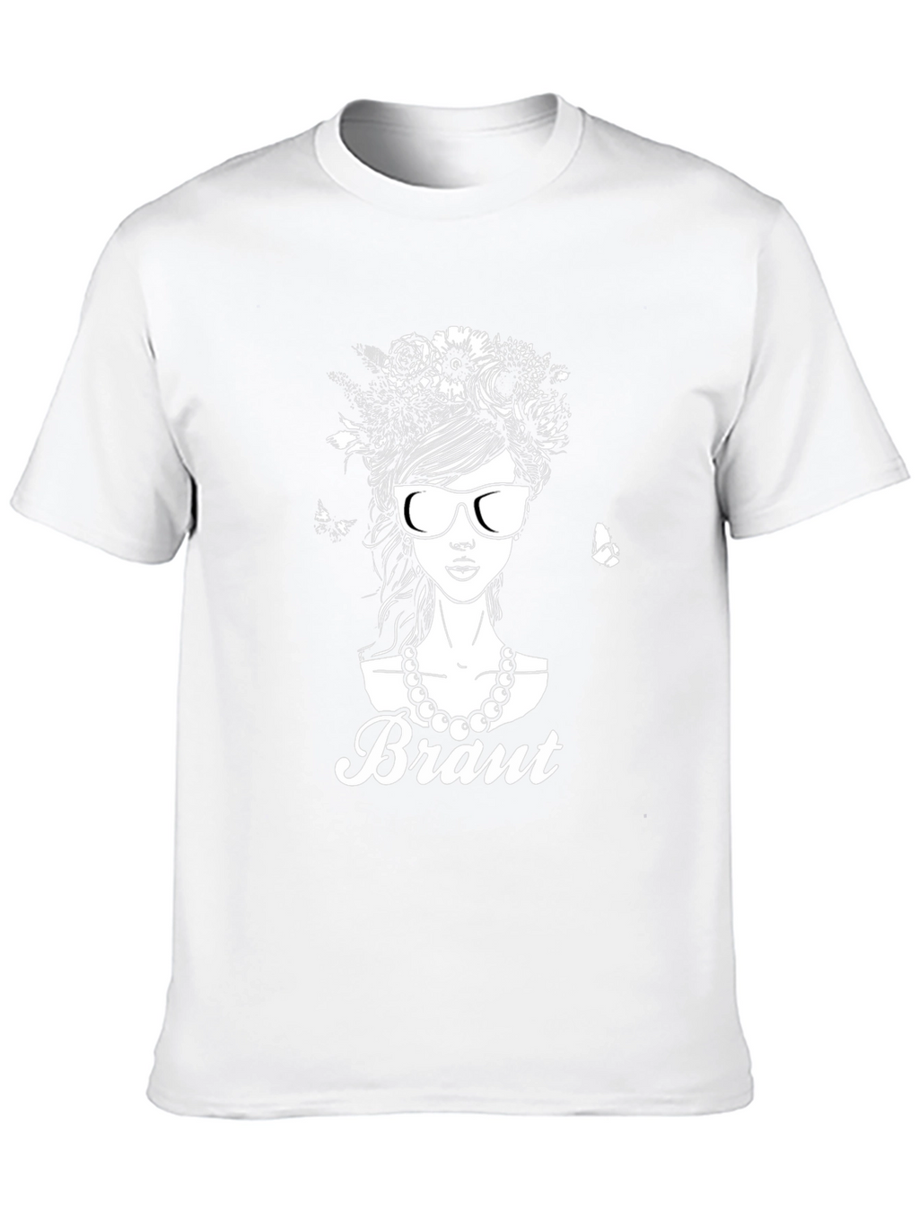 Bride T-Shirt - Floral Headdress & Sunglasses