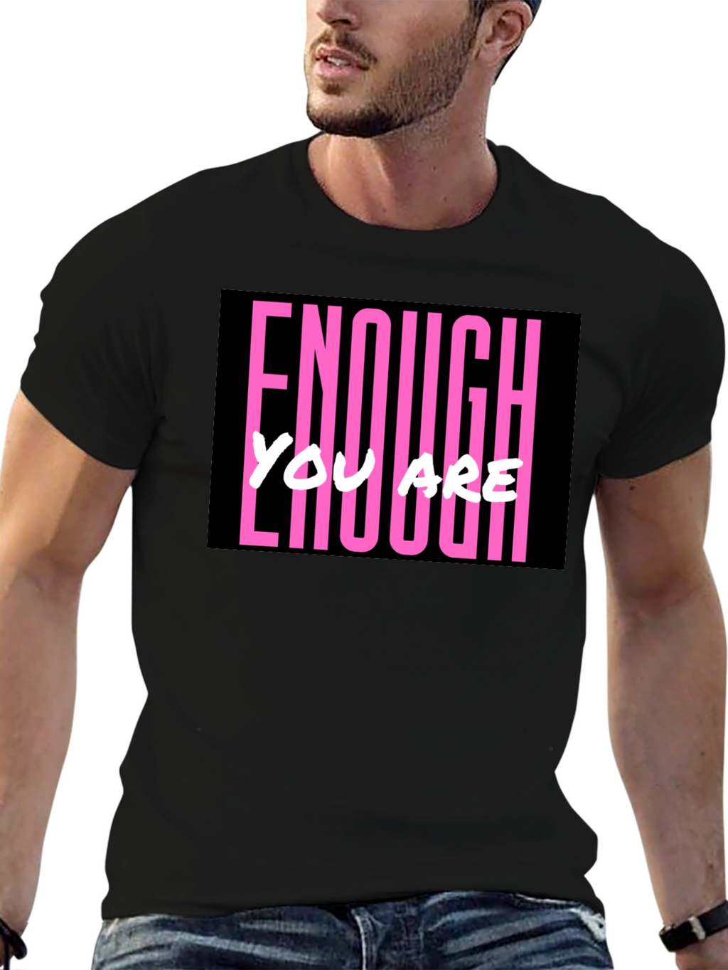 Enough You Are Enough Black Graphic Tee