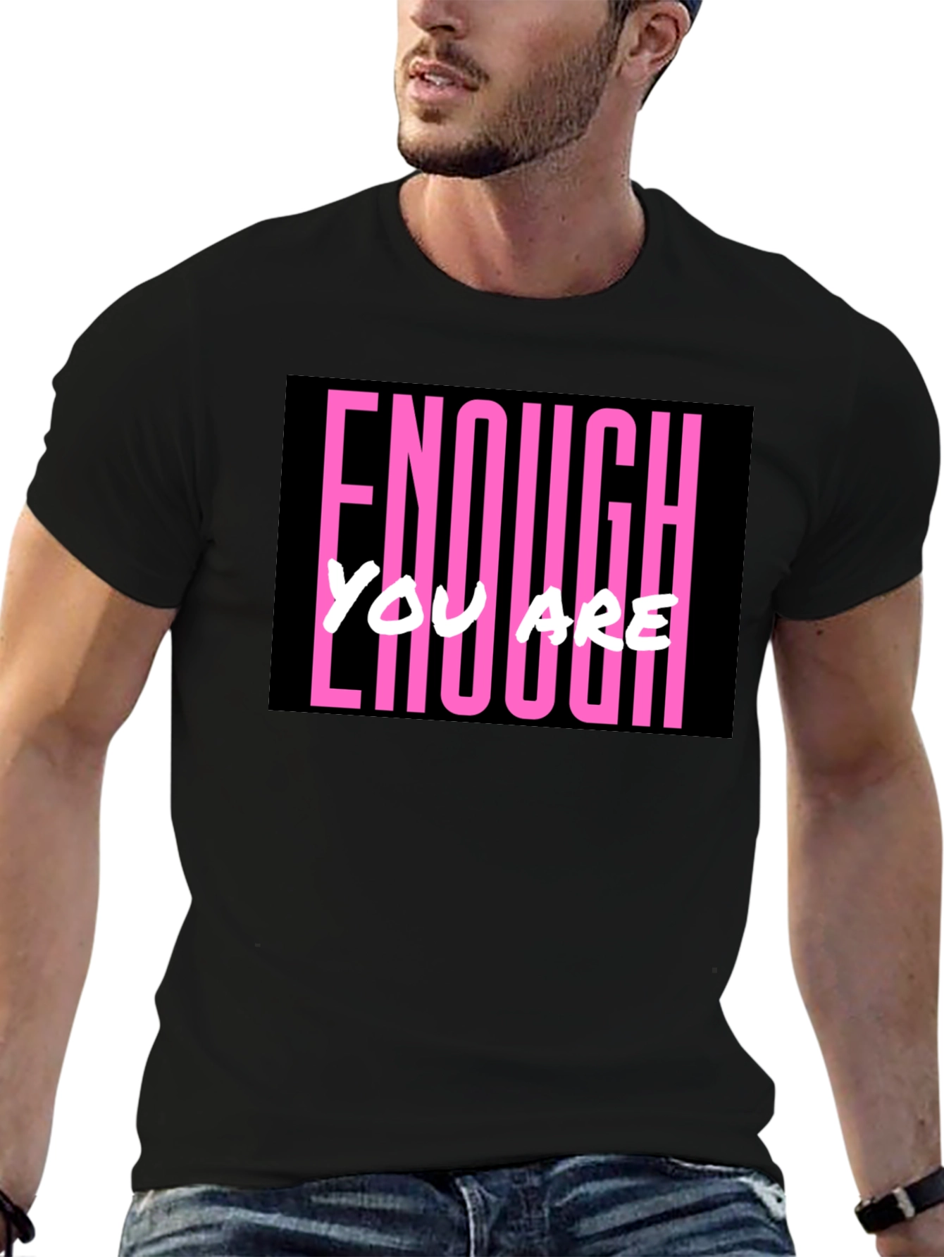 Enough You Are Enough Black Graphic Tee