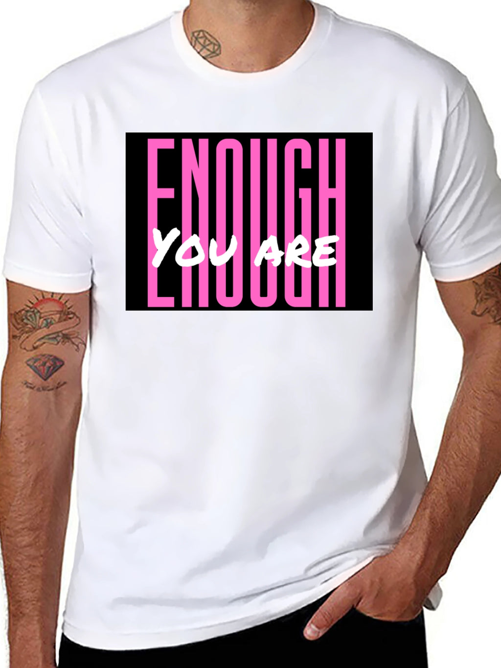 Enough You Are Enough Black Graphic Tee