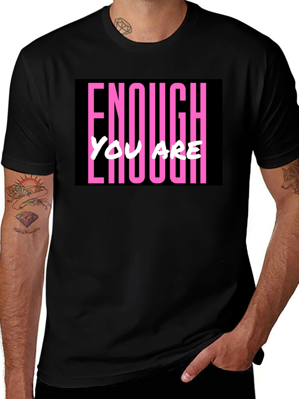 Enough You Are Enough Black Graphic Tee