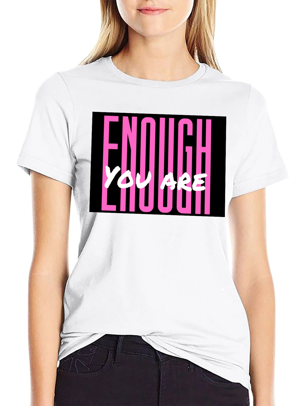 Enough You Are Enough Black Graphic Tee