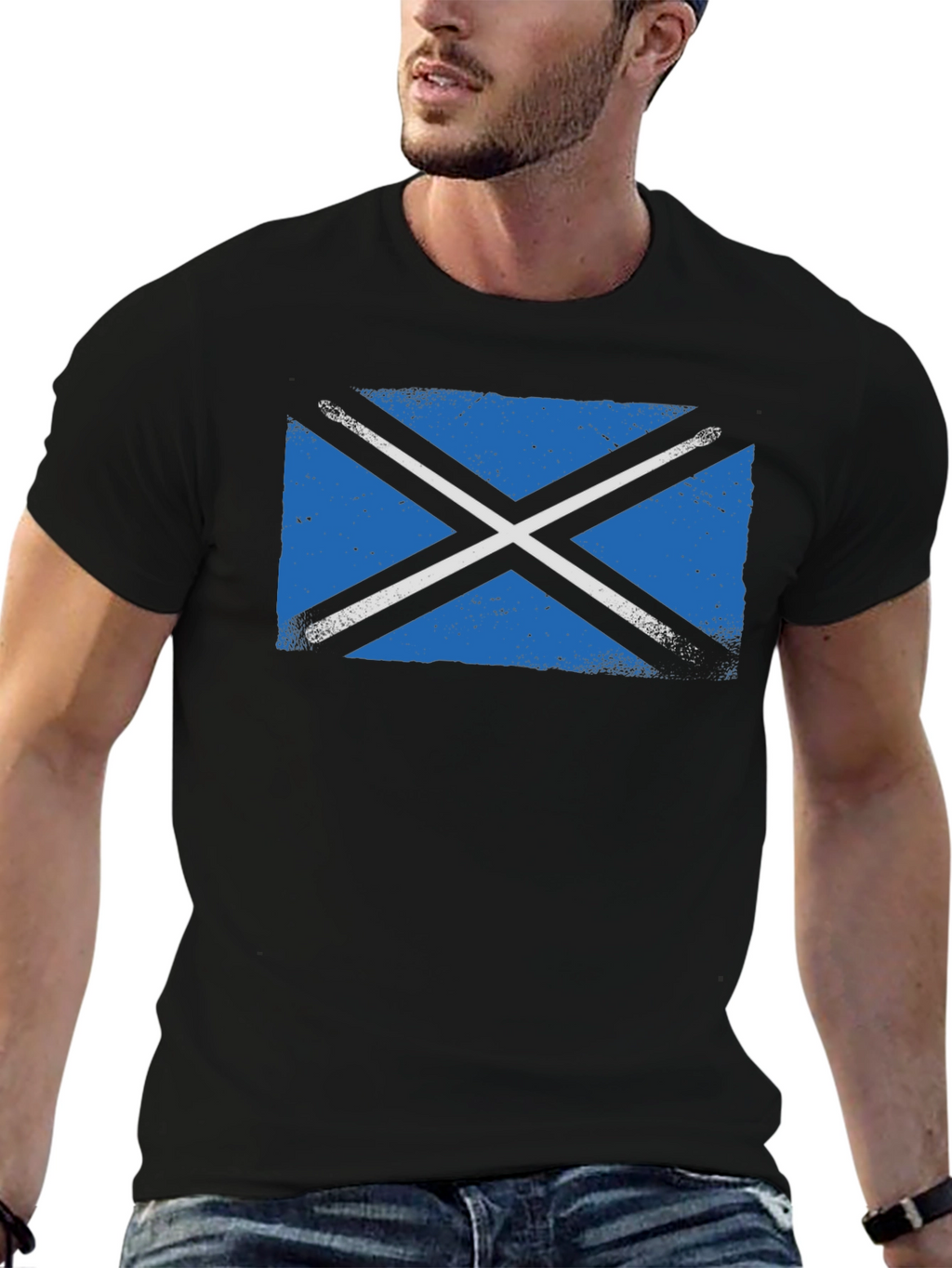 Scottish Flag Black T-Shirt