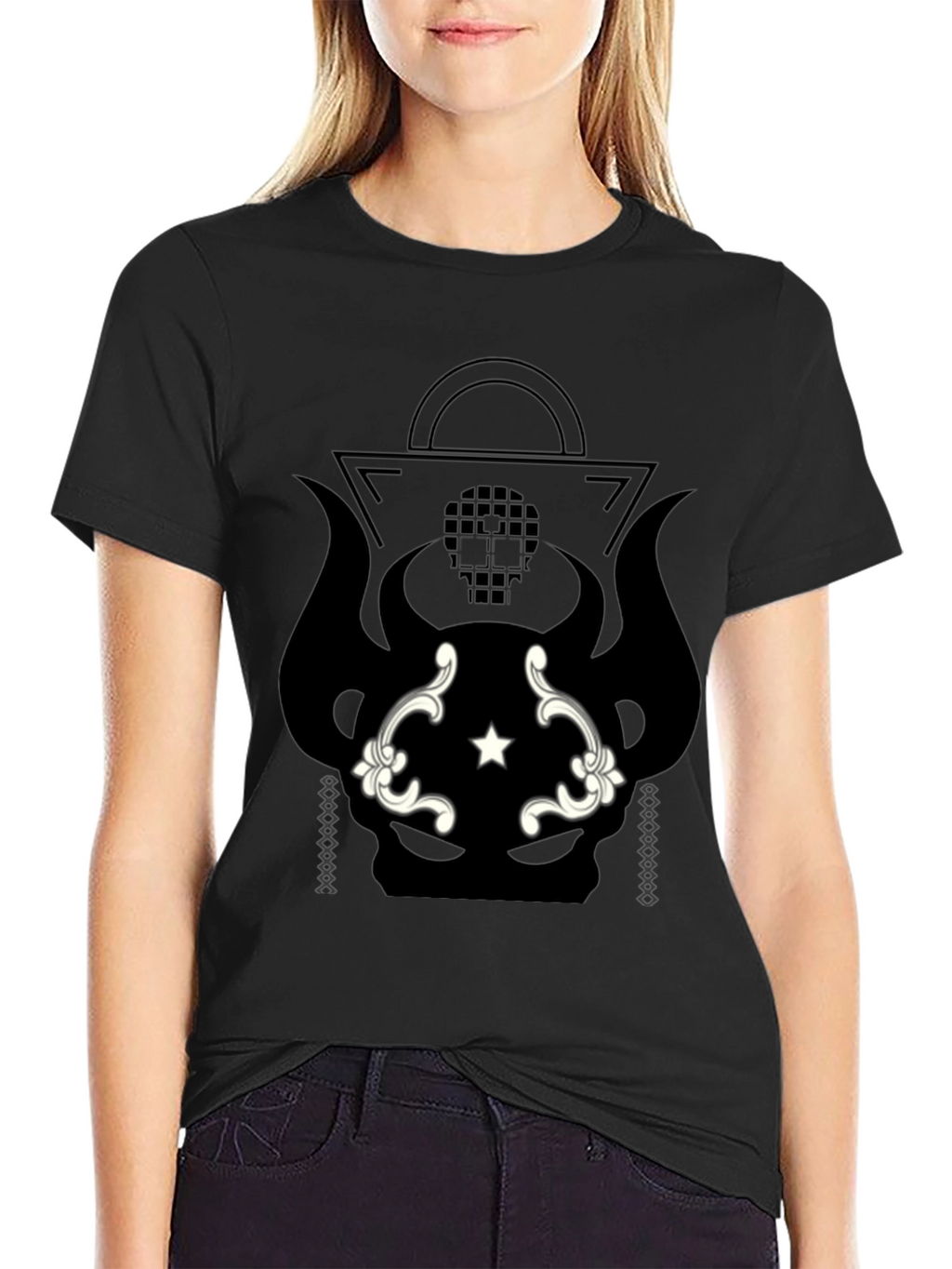 Graphic Print Black T-Shirt