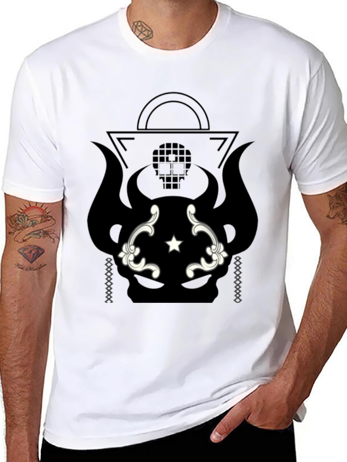 Graphic Print Black T-Shirt