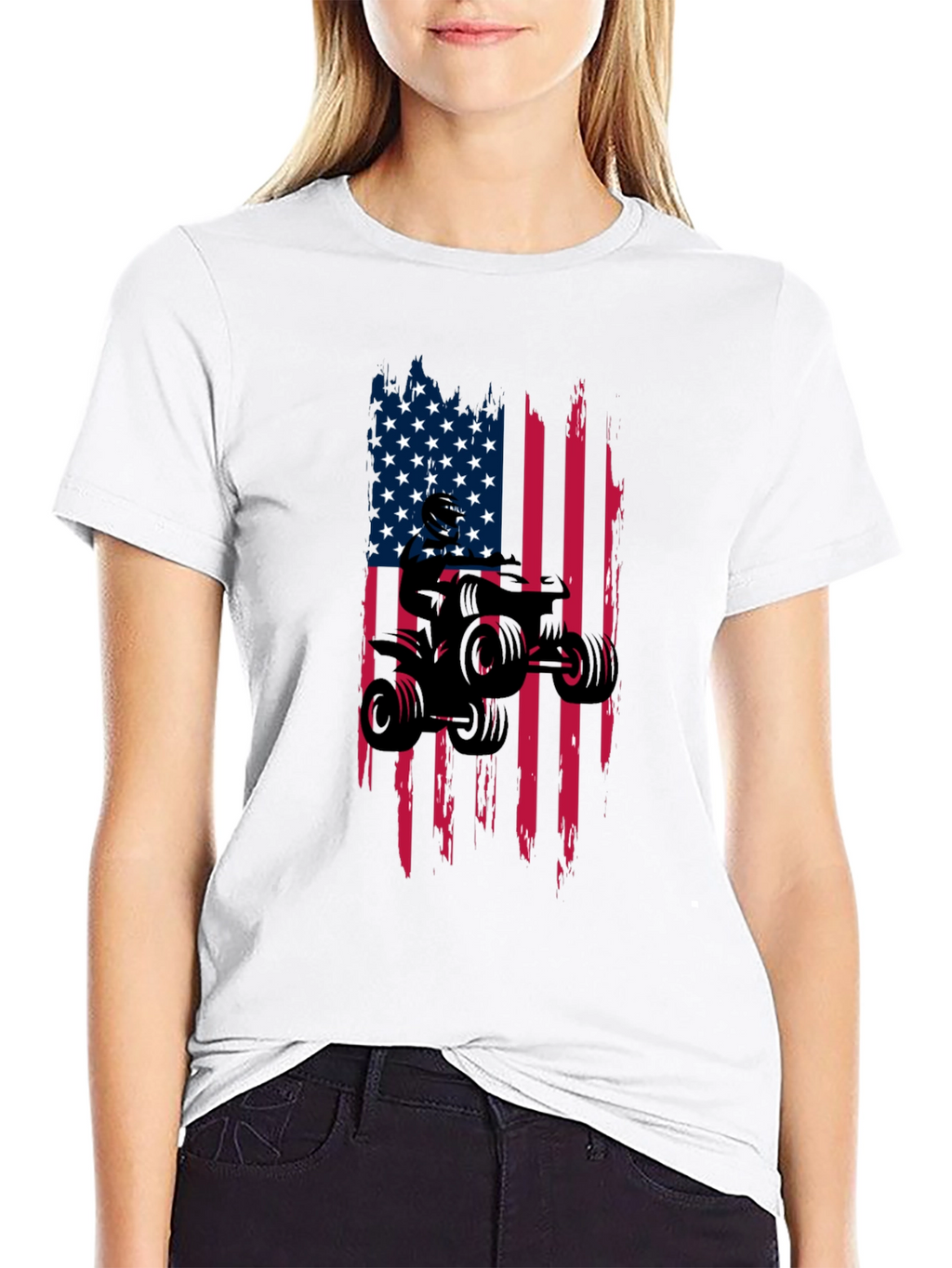 American Flag ATV Ride T-Shirt - Black